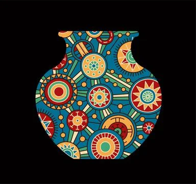 Africa pattern at vase vector concept Stock Illustration