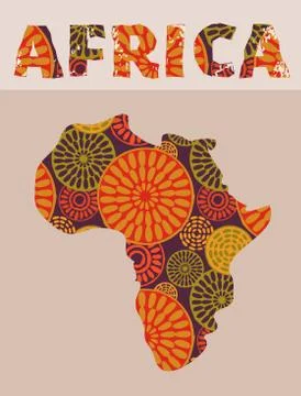 Africa - patterned map Illustrazione stock