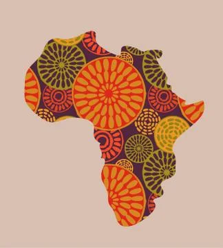 Africa - patterned map Illustrazione stock