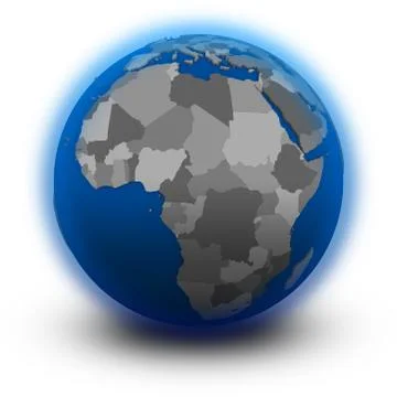 Africa on political globe Stock Illustration