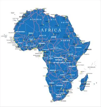 Africa road map Stock Illustration