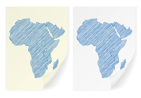 Africa scribble map Stock Illustration