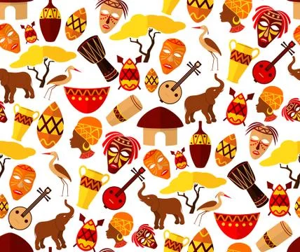 Africa seamless pattern Illustrazione stock