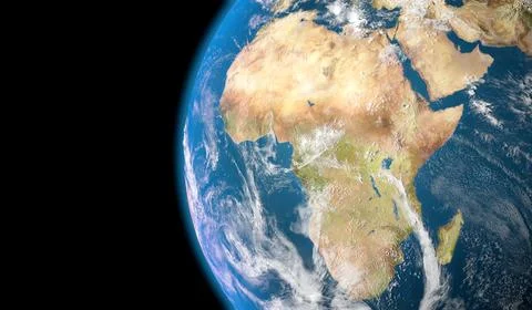 Africa seen from space 3D rendering Stock Illustration