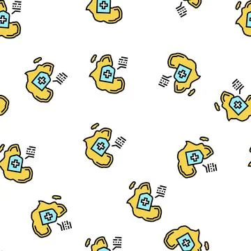 Africa social problem vector seamless pattern Stock Illustration