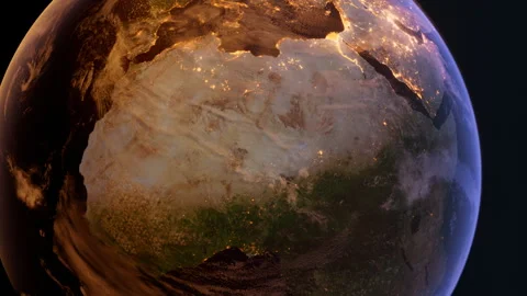 Africa from Space at Sunset. Earth from Space Orbit. Blue Planet Earth. Glob 스톡 동영상 324864053