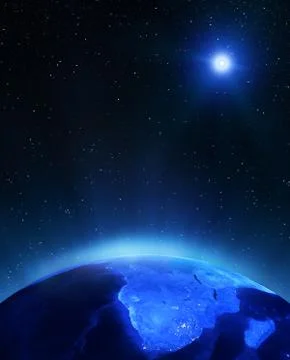 Africa under moon 3d rendering Ilustração Stock