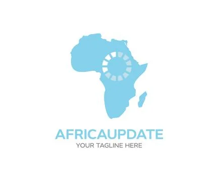 Africa Update, polygonal network line, design sphere. Illustrazione stock