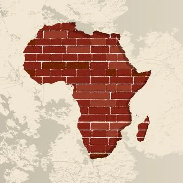 Africa wall map Stock Illustration