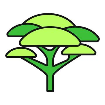 African acacia tree icon representing a savanna landscape Ilustração Stock