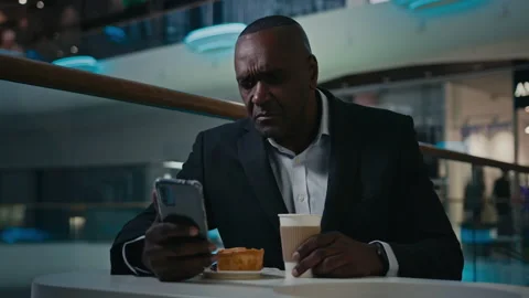 African adult middle-aged man 50s Stock Video Pond5