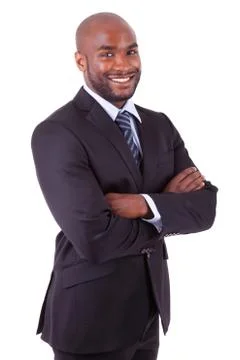 African american business man  with folded arms Stock Photos