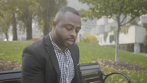 African American Businessman getting an important phone call Stock Footage 99215744