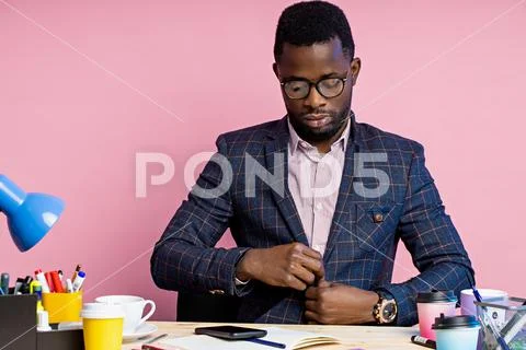 African American Businessman In Office