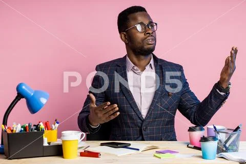 African american businessman in office Stock Photos