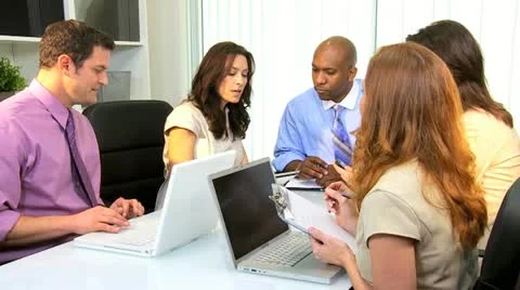 African American Client Meeting Advertising Agency Executives Stock Footage