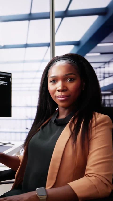 African American Coder Using Computer At Desk Stock Footage 275497712