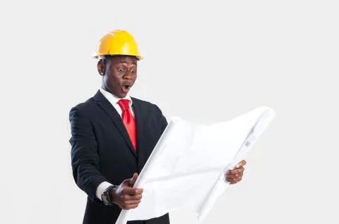 African american construction worker Stock Photos