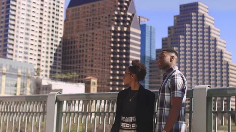 African American couple smiling at the camera Stock Footage
