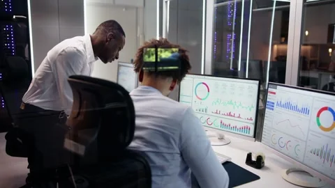 African American Data Analyst Stock Footage 252354747