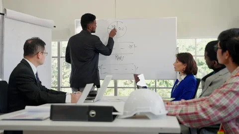 African American engineer project manager are presenting at the meeting. Stock Footage 167147781