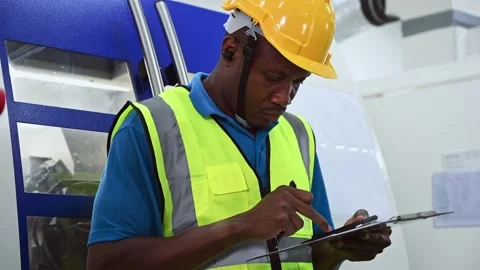 African American engineer workers working Stock Footage 140944243