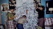 African American Family Decorate Christmas Tree 1950S Vintage Home Movie 4718 Stock Footage