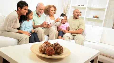 African American Family Home Games Entertainment Stock Footage