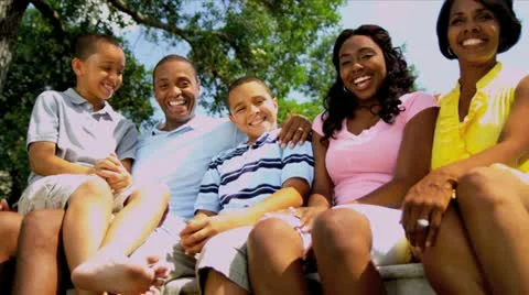African American Family Tourism Advertisement Stock Footage