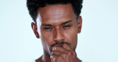 African american finding solution to problem, black person having an eureka i Stock Footage 131334469