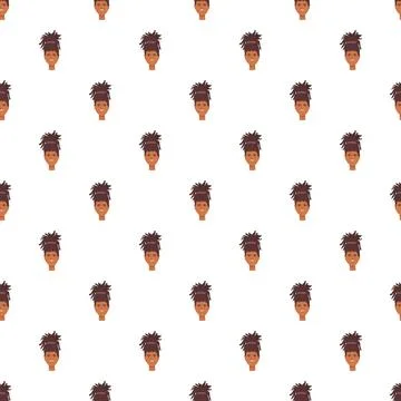 African american head pattern with dreadlocks Stock Illustration
