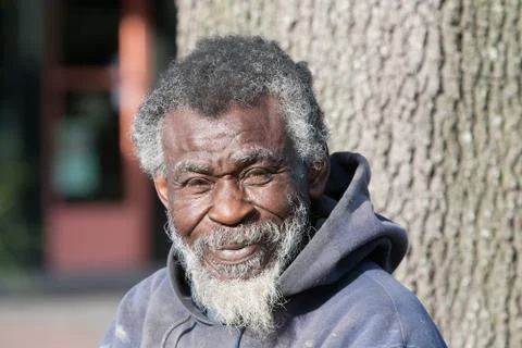 African american homeless man Stock Photos