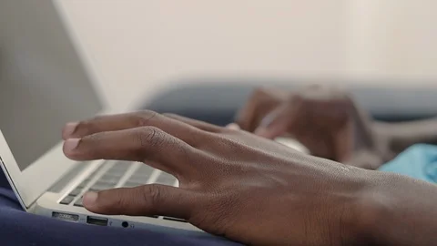 African-american IT freelancer using computer at home. Video stock 101047426