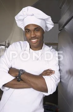 African American Male Chef With Arms Crossed