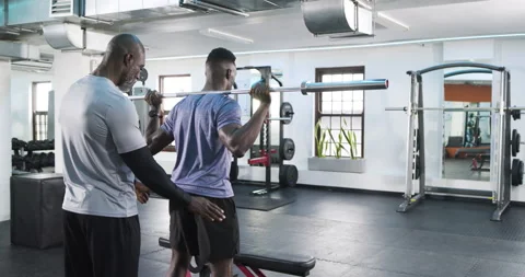 African American male trainer guiding Stock Video Pond5