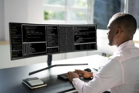 African American Man Programmer Stock Photos