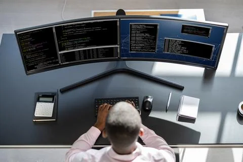 African American Man Programmer Stock Photos