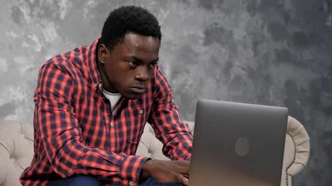 African American man student study chatting with classmates and shocked Stock Footage 166174185