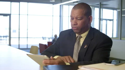African american man using tablet Stock Footage 67365176