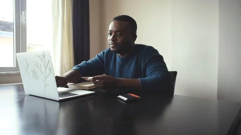 African american man working Stock-Footage 129000607