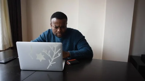 African american man working Stock-Footage 129000714