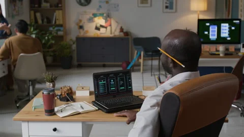 African American Programmer at Desk Stock-Footage 317336694