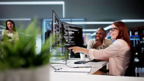 African American Programmer Woman Coding Stock Footage 280748435