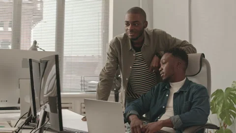 African-American Programmers Working in Team Stock Footage 165719464