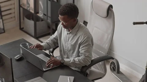 African American Software Developer at Workplace Stock Footage 162264405