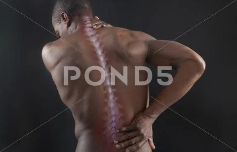 African american with spine showing on back Stock Illustration