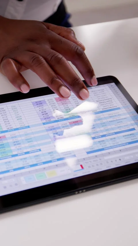 African American Spreadsheet Data Analyst Stock Footage 246837536