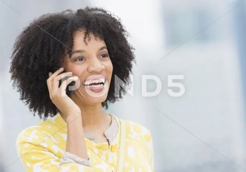African American Talking On Cell Phone