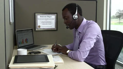 African american telemarketer Stock-Footage 67364340