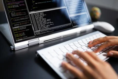 African American Web Developer Programmer 스톡 사진